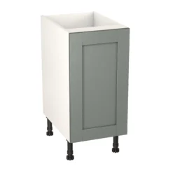 GoodHome Alpinia Matt Green Painted Wood Effect Shaker Base Kitchen Cabinet (W)400mm (H)720mm