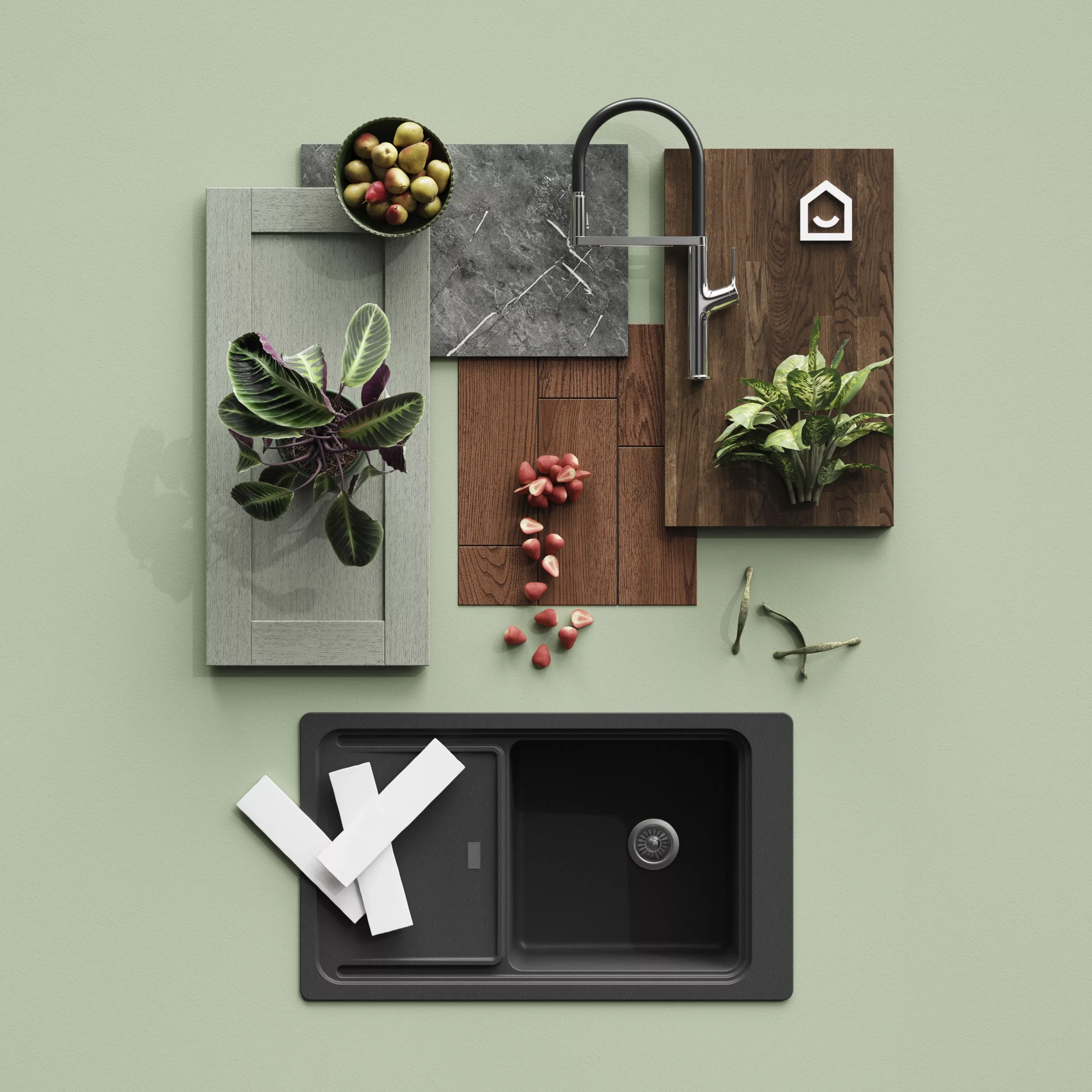 GoodHome Alpinia Matt Green Painted Wood Effect Shaker Drawerline Door & Drawer Front, (W)300mm (H)715mm (T)18mm 11 GoodHome Alpinia Matt Green Painted Wood Effect Shaker Drawerline Door & Drawer Front, (W)300mm (H)715mm (T)18mm - Image 9