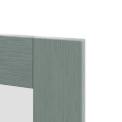 GoodHome Alpinia Matt Green Painted Wood Effect Shaker Glazed Cabinet Door (W)500mm (H)715mm (T)18mm -Prime Kitchen goodhome alpinia matt green painted wood effect shaker glazed cabinet door w 500mm h 715mm t 18mm5059340147215 36c