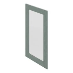 GoodHome Alpinia Matt Green Painted Wood Effect Shaker Tall Glazed Cabinet Door (W)500mm (H)895mm (T)18mm -Prime Kitchen goodhome alpinia matt green painted wood effect shaker tall glazed cabinet door w 500mm h 895mm t 18mm5059340147239 02c