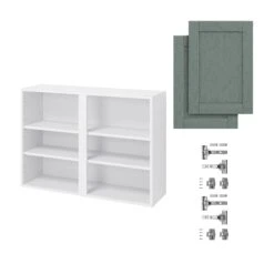 GoodHome Alpinia Matt Green Painted Wood Effect Shaker Wall Kitchen Cabinet (W)1000mm (H)720mm -Prime Kitchen goodhome alpinia matt green painted wood effect shaker wall kitchen cabinet w 1000mm h 720mm5059340701691 07c bq