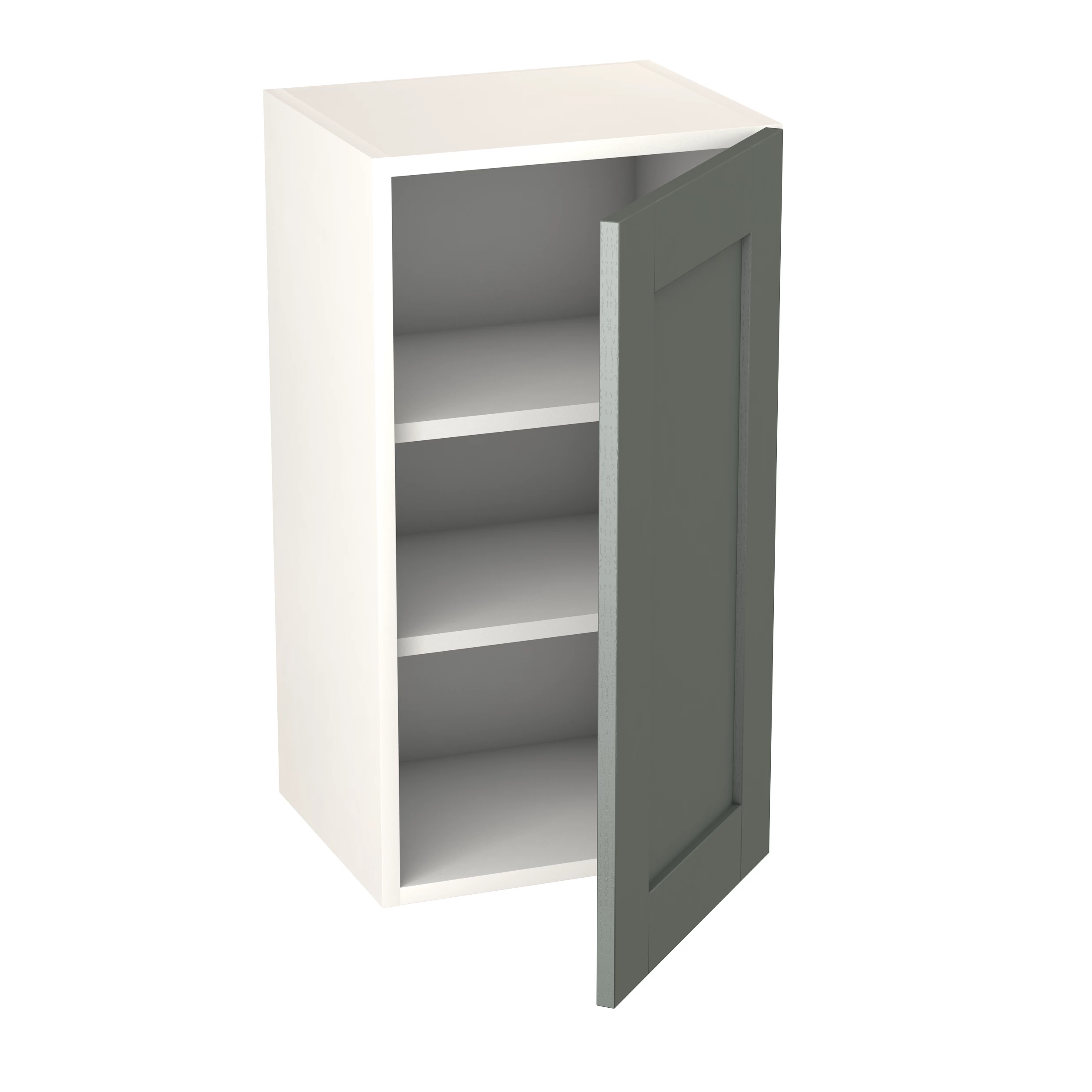 GoodHome Alpinia Matt Green Painted Wood Effect Shaker Wall Kitchen Cabinet (W)400mm (H)720mm 4 GoodHome Alpinia Matt Green Painted Wood Effect Shaker Wall Kitchen Cabinet (W)400mm (H)720mm - Image 2