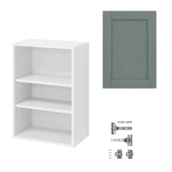 GoodHome Alpinia Matt Green Painted Wood Effect Shaker Wall Kitchen Cabinet (W)500mm (H)720mm -Prime Kitchen goodhome alpinia matt green painted wood effect shaker wall kitchen cabinet w 500mm h 720mm5059340701721 07c bq