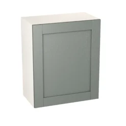 GoodHome Alpinia Matt Green Painted Wood Effect Shaker Wall Kitchen Cabinet (W)600mm (H)720mm