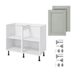 GoodHome Alpinia Matt Grey Painted Wood Effect Shaker Base Kitchen Cabinet (W)1000mm (H)720mm 9 GoodHome Alpinia Matt Grey Painted Wood Effect Shaker Base Kitchen Cabinet (W)1000mm (H)720mm -Prime Kitchen goodhome alpinia matt grey painted wood effect shaker base kitchen cabinet w 1000mm h 720mm5059340701868 07c bq