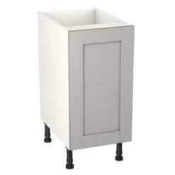 GoodHome Alpinia Matt Grey Painted Wood Effect Shaker Base Kitchen Cabinet (W)400mm (H)720mm