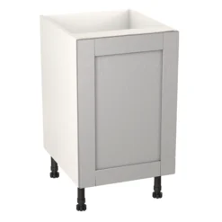 GoodHome Alpinia Matt Grey Painted Wood Effect Shaker Base Kitchen Cabinet (W)500mm (H)720mm