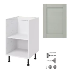 GoodHome Alpinia Matt Grey Painted Wood Effect Shaker Base Kitchen Cabinet (W)500mm (H)720mm -Prime Kitchen goodhome alpinia matt grey painted wood effect shaker base kitchen cabinet w 500mm h 720mm5059340701882 07c bq