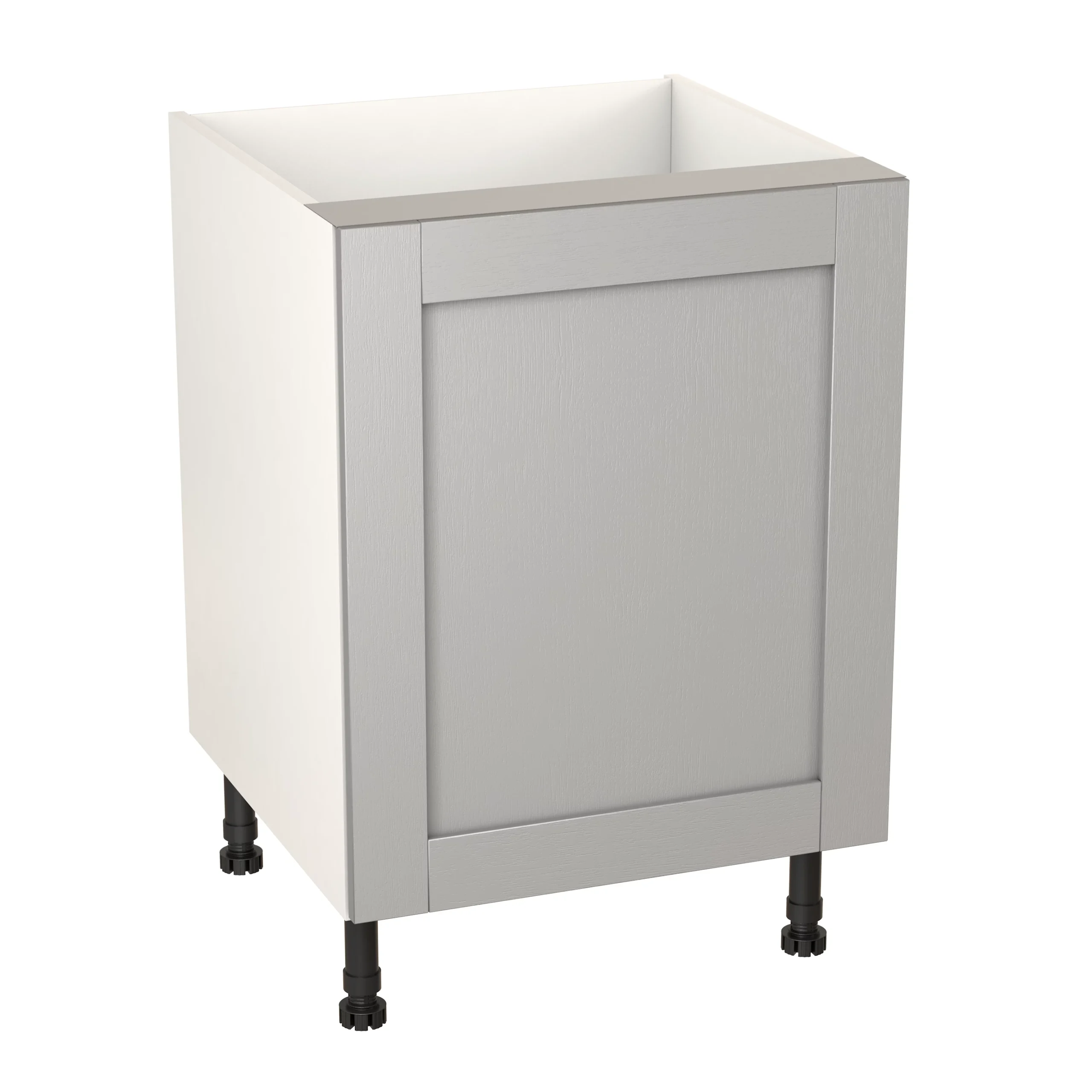 GoodHome Alpinia Matt Grey Painted Wood Effect Shaker Base Kitchen Cabinet (W)600mm (H)720mm 3 GoodHome Alpinia Matt Grey Painted Wood Effect Shaker Base Kitchen Cabinet (W)600mm (H)720mm