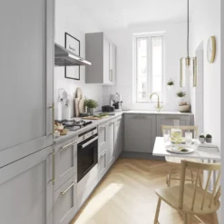 GoodHome Alpinia Matt Grey Painted Wood Effect Shaker Drawer Front, Bridging Door & Bi Fold Door, (W)800mm (H)356mm (T)18mm -Prime Kitchen goodhome alpinia matt grey painted wood effect shaker drawer front bridging door bi fold door w 800mm h 356mm t 18mm3663602645900 20i