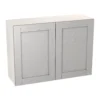 GoodHome Alpinia Matt Grey Painted Wood Effect Shaker Wall Kitchen Cabinet (W)1000mm (H)720mm