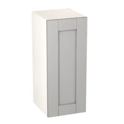 GoodHome Alpinia Matt Grey Painted Wood Effect Shaker Wall Kitchen Cabinet (W)300mm (H)720mm