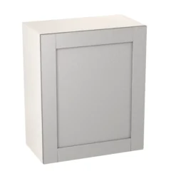 GoodHome Alpinia Matt Grey Painted Wood Effect Shaker Wall Kitchen Cabinet (W)600mm (H)720mm