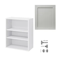 GoodHome Alpinia Matt Grey Painted Wood Effect Shaker Wall Kitchen Cabinet (W)600mm (H)720mm -Prime Kitchen goodhome alpinia matt grey painted wood effect shaker wall kitchen cabinet w 600mm h 720mm5059340701950 07c bq