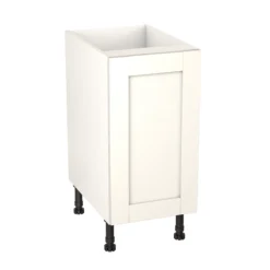 GoodHome Alpinia Matt Ivory Painted Wood Effect Shaker Base Kitchen Cabinet (W)400mm (H)720mm