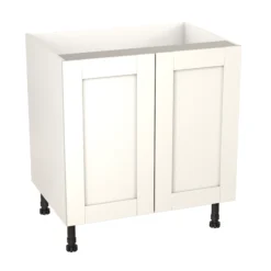 GoodHome Alpinia Matt Ivory Painted Wood Effect Shaker Base Kitchen Cabinet (W)800mm (H)720mm