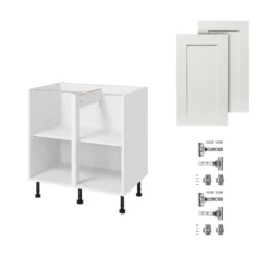 GoodHome Alpinia Matt Ivory Painted Wood Effect Shaker Base Kitchen Cabinet (W)800mm (H)720mm -Prime Kitchen goodhome alpinia matt ivory painted wood effect shaker base kitchen cabinet w 800mm h 720mm5059340701790 07c bq