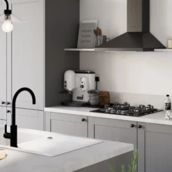 GoodHome Alpinia Matt Slate Grey Painted Wood Effect Shaker Highline Cabinet Door (W)400mm (H)715mm (T)18mm -Prime Kitchen goodhome alpinia matt slate grey painted wood effect shaker highline cabinet door w 400mm h 715mm t 18mm5059340129648 13i