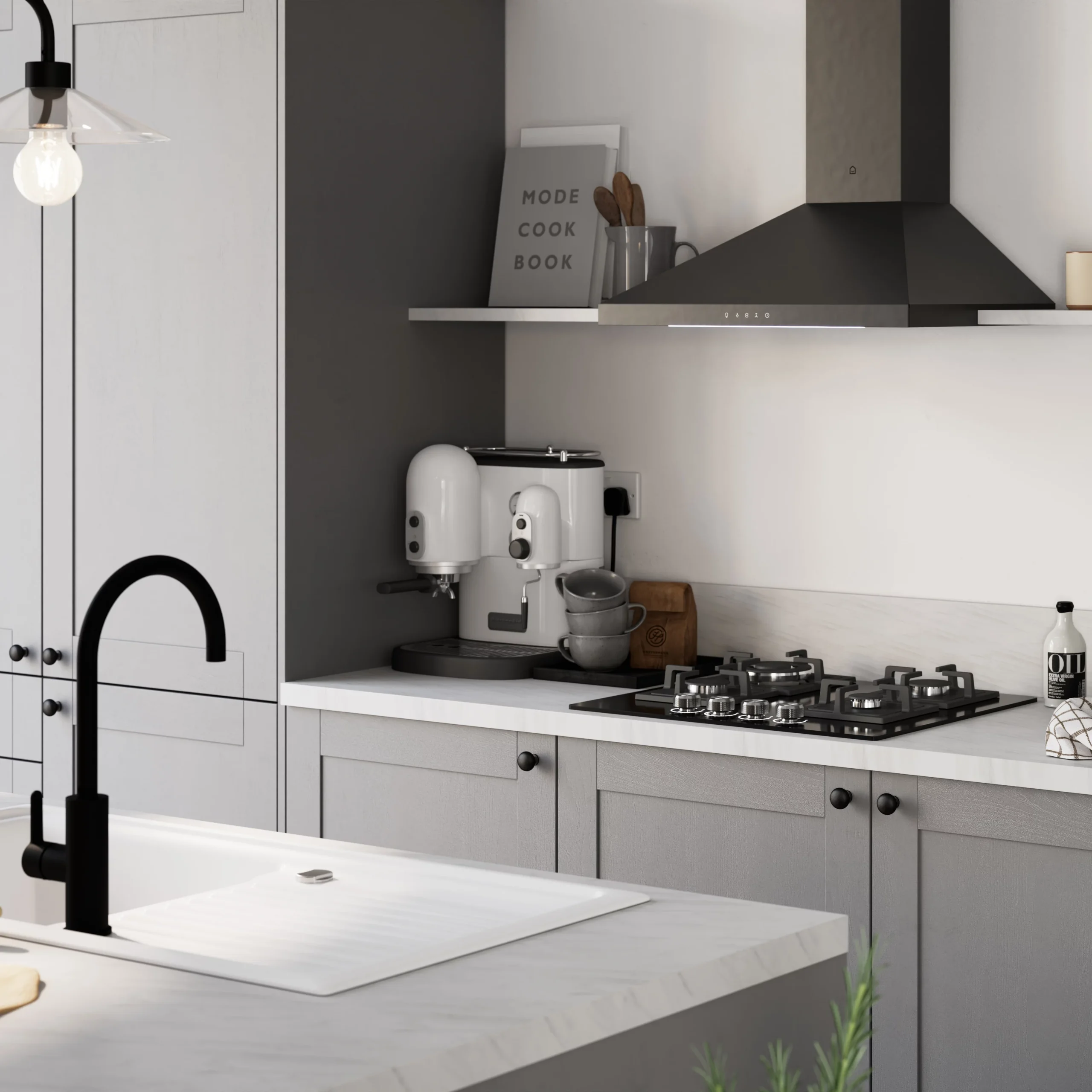 GoodHome Alpinia Matt Slate Grey Painted Wood Effect Shaker Tall Appliance Cabinet Door (W)600mm (H)723mm (T)18mm 9 GoodHome Alpinia Matt Slate Grey Painted Wood Effect Shaker Tall Appliance Cabinet Door (W)600mm (H)723mm (T)18mm - Image 7