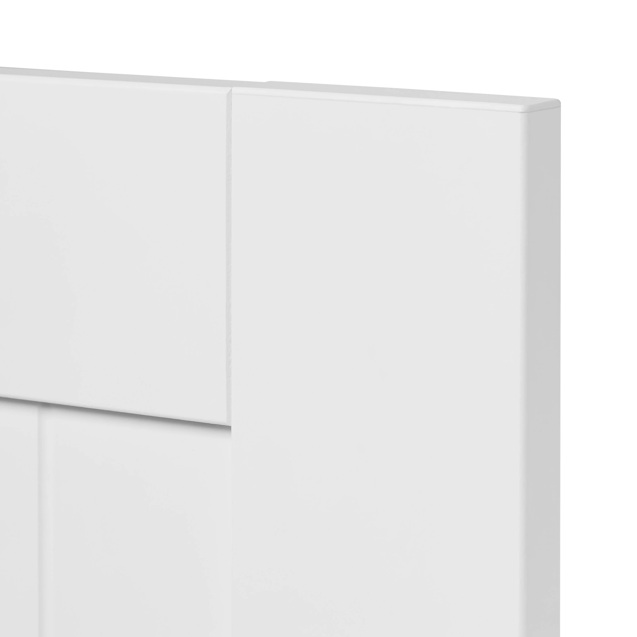 GoodHome Alpinia Matt White Tongue & Groove Shaker Highline Cabinet Door (W)600mm (H)715mm (T)18mm 4 GoodHome Alpinia Matt White Tongue & Groove Shaker Highline Cabinet Door (W)600mm (H)715mm (T)18mm - Image 2