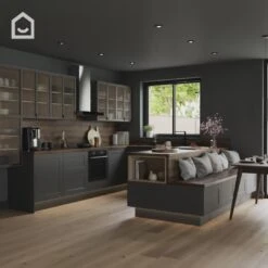 GoodHome Artemisia Matt Graphite Classic Shaker Highline Cabinet Door (W)400mm (H)715mm (T)18mm -Prime Kitchen goodhome artemisia matt graphite classic shaker highline cabinet door w 400mm h 715mm t 18mm5059340702780 KFG