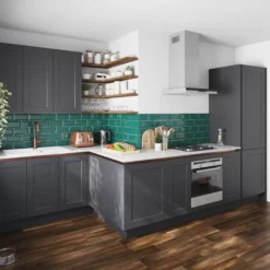 GoodHome Artemisia Matt Graphite Classic Shaker Tall Wall Cabinet Door (W)500mm (H)895mm (T)18mm -Prime Kitchen goodhome artemisia matt graphite classic shaker tall wall cabinet door w 500mm h 895mm t 18mm3663602650485 20i