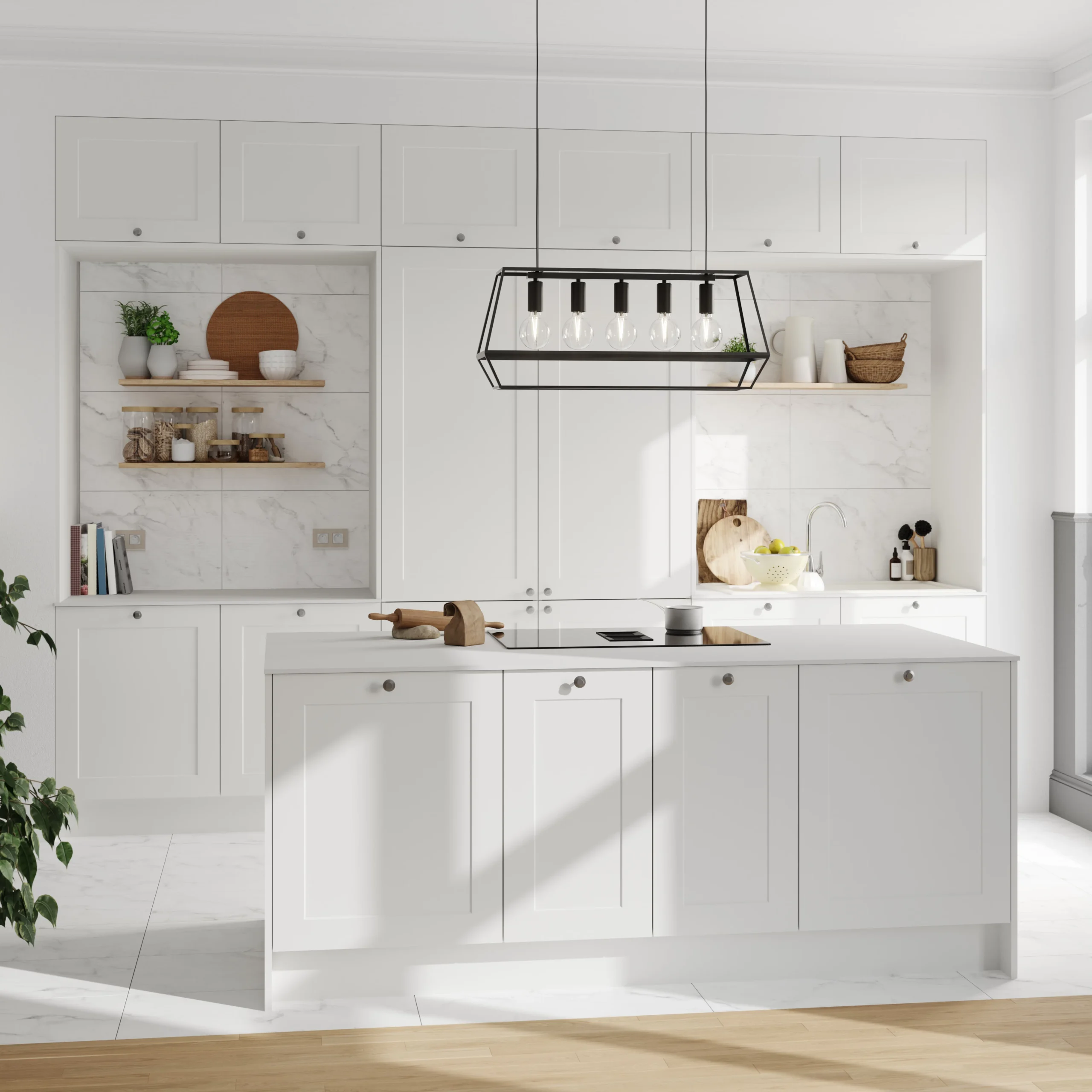 GoodHome Artemisia Matt White Classic Shaker 50:50 Larder Cabinet Door (W)600mm (H)1001mm (T)18mm 8 GoodHome Artemisia Matt White Classic Shaker 50:50 Larder Cabinet Door (W)600mm (H)1001mm (T)18mm - Image 6