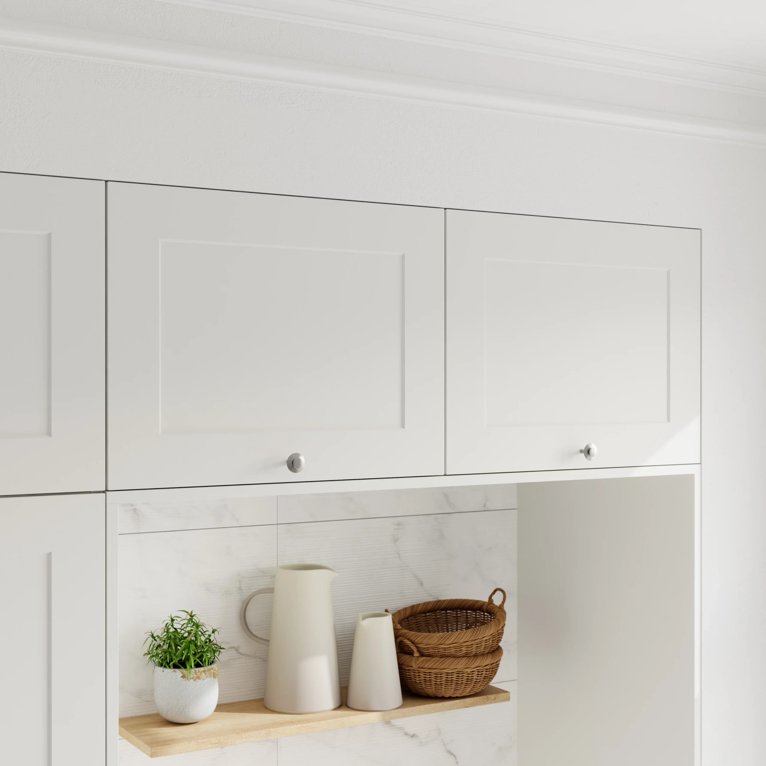 GoodHome Artemisia Matt White Classic Shaker 50:50 Larder Cabinet Door (W)600mm (H)1001mm (T)18mm 9 GoodHome Artemisia Matt White Classic Shaker 50:50 Larder Cabinet Door (W)600mm (H)1001mm (T)18mm - Image 7