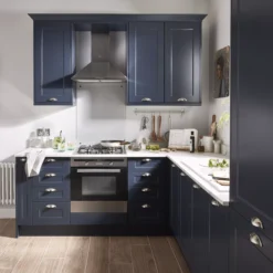 GoodHome Artemisia Midnight Blue Classic Shaker Tall Glazed Cabinet Door (W)300mm (H)895mm (T)18mm -Prime Kitchen goodhome artemisia midnight blue classic shaker tall glazed cabinet door w 300mm h 895mm t 18mm3663602472537 50i