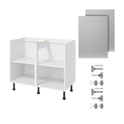 GoodHome Balsamita Matt Grey Slab Base Kitchen Cabinet (W)1000mm (H)720mm -Prime Kitchen goodhome balsamita matt grey slab base kitchen cabinet w 1000mm h 720mm5059340702087 07c bq