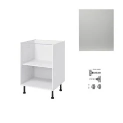 GoodHome Balsamita Matt Grey Slab Base Kitchen Cabinet (W)600mm (H)720mm -Prime Kitchen goodhome balsamita matt grey slab base kitchen cabinet w 600mm h 720mm5059340702117 07c bq