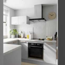 GoodHome Balsamita Matt Grey Slab Drawerline Cabinet Door, (W)400mm (H)356mm (T)16mm -Prime Kitchen goodhome balsamita matt grey slab drawerline cabinet door w 400mm h 356mm t 16mm3663602655572 06i