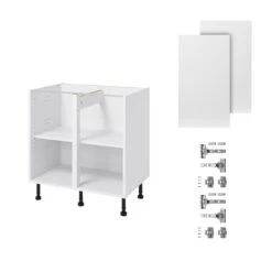 GoodHome Balsamita Matt White Slab Base Kitchen Cabinet (W)800mm (H)720mm -Prime Kitchen goodhome balsamita matt white slab base kitchen cabinet w 800mm h 720mm5059340702230 07c bq