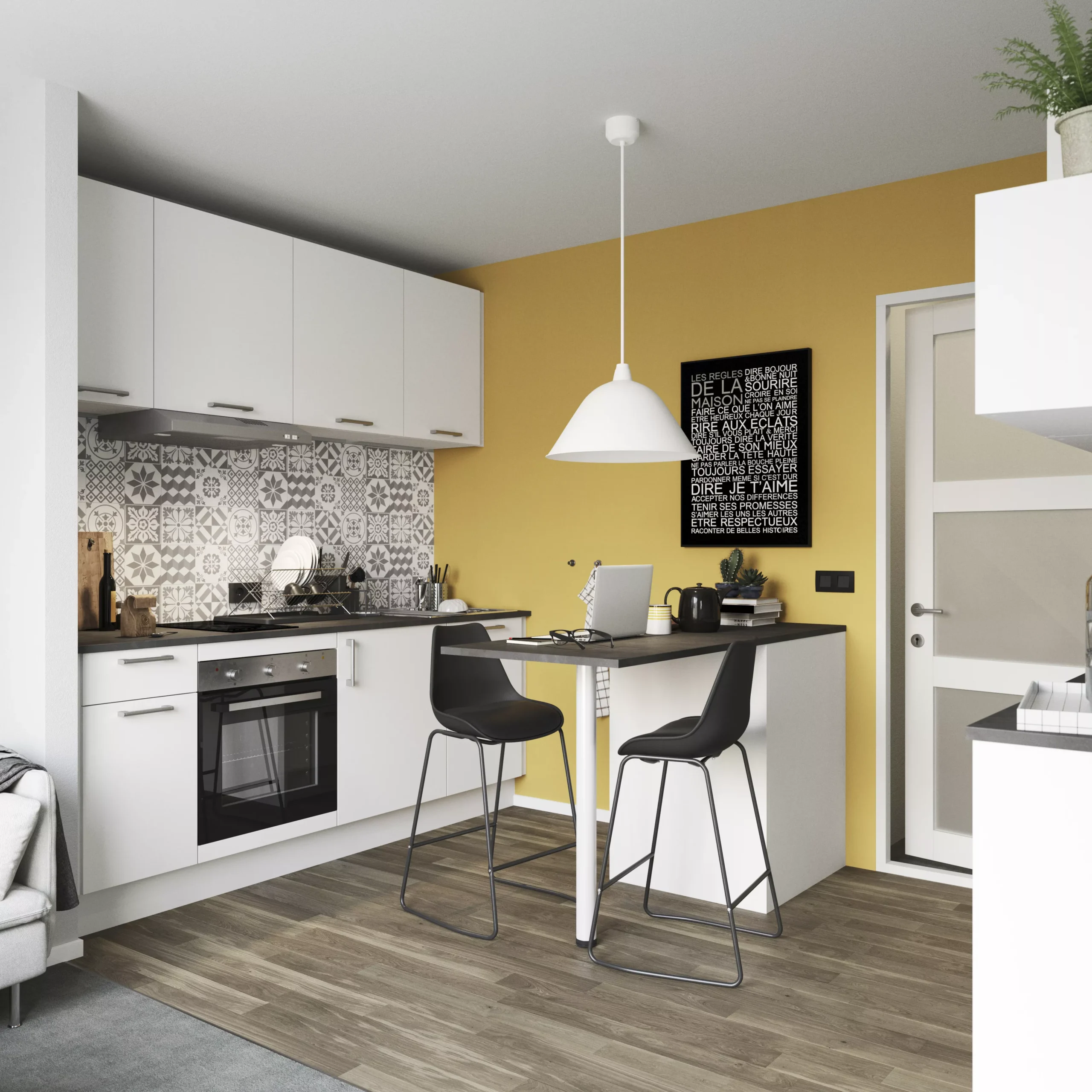 GoodHome Balsamita Matt White Slab Tall Appliance Cabinet Door (W)600mm (H)867mm (T)16mm 8 GoodHome Balsamita Matt White Slab Tall Appliance Cabinet Door (W)600mm (H)867mm (T)16mm - Image 6