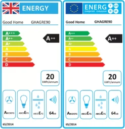 GoodHome Bamia GHAGRE90 Glass Angled Cooker Hood (W)90cm - Black 15 GoodHome Bamia GHAGRE90 Glass Angled Cooker Hood (W)90cm - Black -Prime Kitchen goodhome bamia ghagre90 glass angled cooker hood w 90cm black3663602495468 EUP EN