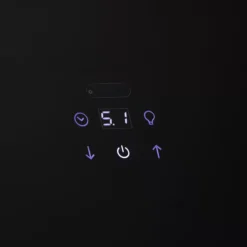 GoodHome Bamia GHAGRO90 Black Glass Round Angled Cooker Hood, (W)90cm -Prime Kitchen goodhome bamia ghagro90 black glass round angled cooker hood w 90cm3663602434313 36c bq