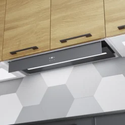 GoodHome Bamia GHIH80 Glass Inset Cooker Hood (W)80cm - Black -Prime Kitchen goodhome bamia ghih80 glass inset cooker hood w 80cm black3663602434344 03i