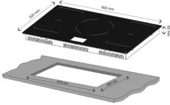 GoodHome Bamia GHIHAC90 5 Zone Glass Induction Hob (W)900mm - Black -Prime Kitchen goodhome bamia ghihac90 5 zone glass induction hob w 900mm black5059340445533 01t bq