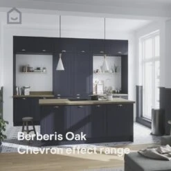 GoodHome Berberis Chevron Oak Effect Chipboard & Laminate Upstand (L)3000mm -Prime Kitchen goodhome berberis chevron oak effect chipboard laminate upstand l 3000mm5059340794976 kfg EN