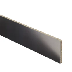 GoodHome Cicely Sliver Stainless Steel Effect 4 Sided Bevelled Edge Plinth, (L)2400mm