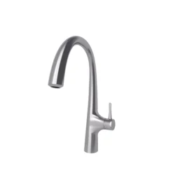 GoodHome Edulis Silver Stainless Steel Effect Kitchen Side Lever Tap