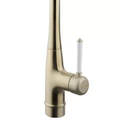 GoodHome Filbert Gold Brass Effect Kitchen Side Lever Tap -Prime Kitchen goodhome filbert gold brass effect kitchen side lever tap3663602481843 37c bq