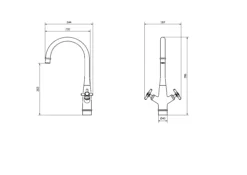 GoodHome Filbert Silver Chrome Effect Kitchen Twin Lever Tap -Prime Kitchen goodhome filbert silver chrome effect kitchen twin lever tap3663602481867 01t bq