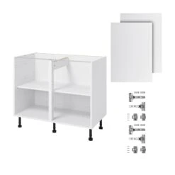 GoodHome Garcinia Gloss Light Grey Integrated Handle Base Kitchen Cabinet (W)1000mm (H)720mm -Prime Kitchen goodhome garcinia gloss light grey integrated handle base kitchen cabinet w 1000mm h 720mm5059340702308 07c bq