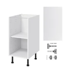 GoodHome Garcinia Gloss Light Grey Integrated Handle Base Kitchen Cabinet (W)400mm (H)720mm -Prime Kitchen goodhome garcinia gloss light grey integrated handle base kitchen cabinet w 400mm h 720mm5059340702315 07c bq