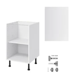 GoodHome Garcinia Gloss Light Grey Integrated Handle Base Kitchen Cabinet (W)500mm (H)720mm -Prime Kitchen goodhome garcinia gloss light grey integrated handle base kitchen cabinet w 500mm h 720mm5059340702322 07c bq