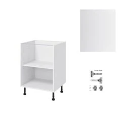 GoodHome Garcinia Gloss Light Grey Integrated Handle Base Kitchen Cabinet (W)600mm (H)720mm -Prime Kitchen goodhome garcinia gloss light grey integrated handle base kitchen cabinet w 600mm h 720mm5059340702339 07c bq