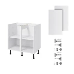 GoodHome Garcinia Gloss Light Grey Integrated Handle Base Kitchen Cabinet (W)800mm (H)720mm -Prime Kitchen goodhome garcinia gloss light grey integrated handle base kitchen cabinet w 800mm h 720mm5059340702346 07c bq