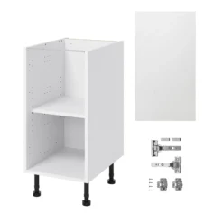 GoodHome Garcinia Gloss White Integrated Handle Base Kitchen Cabinet (W)400mm (H)720mm -Prime Kitchen goodhome garcinia gloss white integrated handle base kitchen cabinet w 400mm h 720mm5059340702421 07c bq