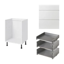 GoodHome Garcinia Gloss White Integrated Handle Base Kitchen Cabinet (W)600mm (H)720mm -Prime Kitchen goodhome garcinia gloss white integrated handle base kitchen cabinet w 600mm h 720mm5059340702407 07c bq